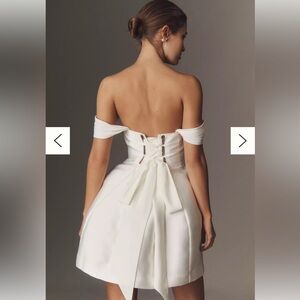 Brand new BHLDN Lydia White Off-Shoulder Bridal Wedding Mini Corset Lace-up